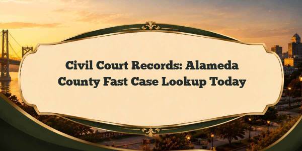 Civil Court Records: Alameda County Fast Case Lookup Today